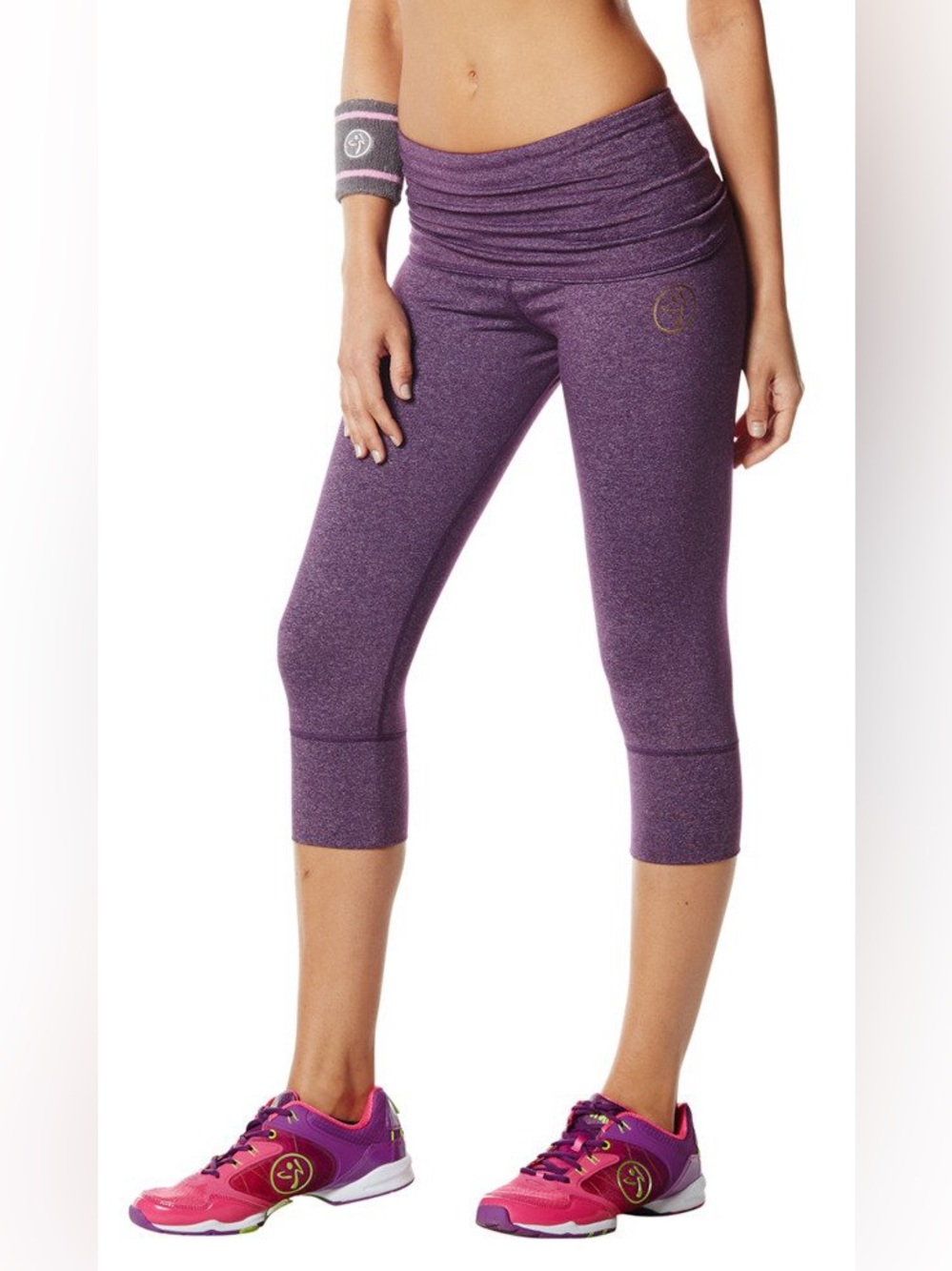Zumba Wear So Bootyful L Capri Purple Berry Nice Leggings Dance Fitness Exercise